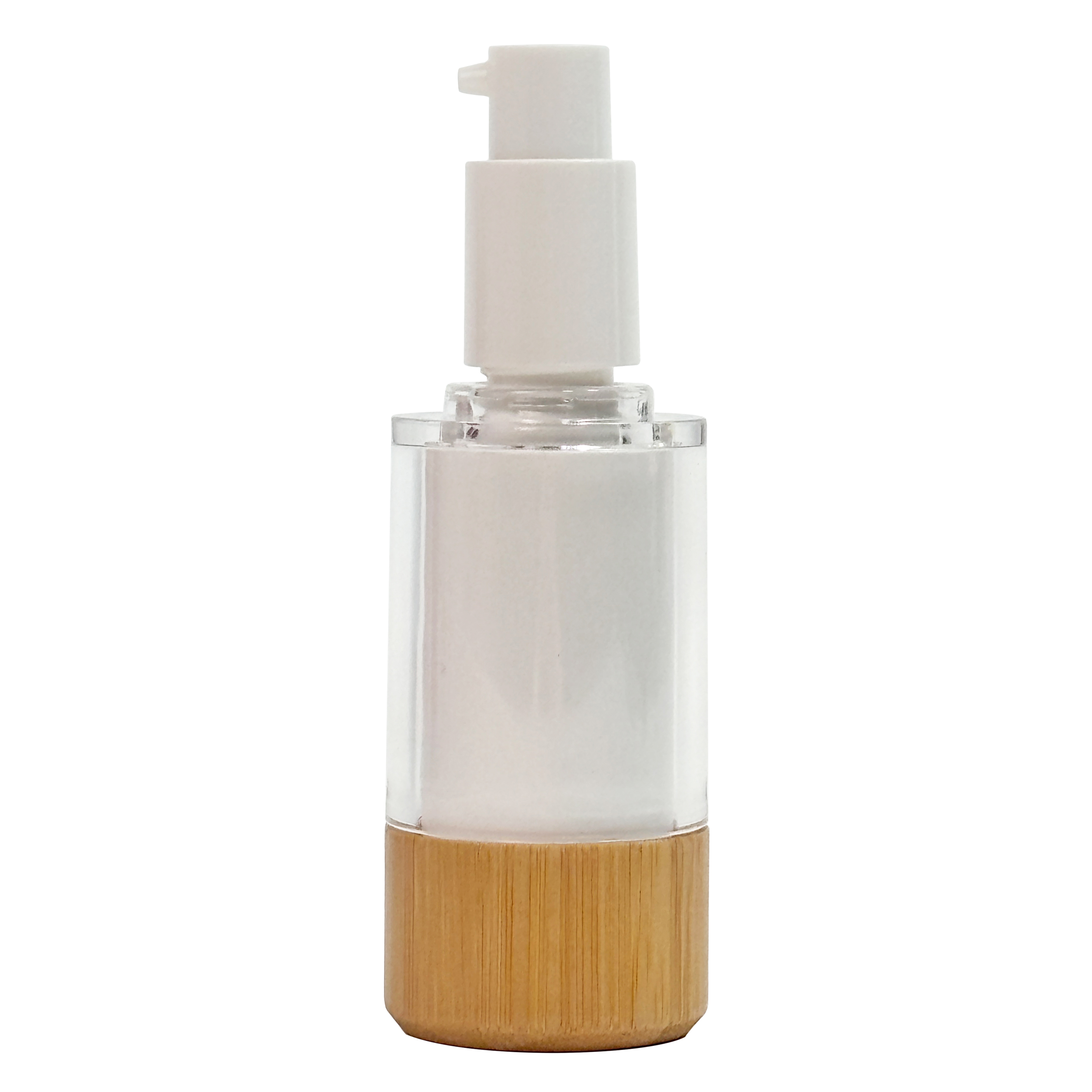 Botella con bomba transparente recargable de 30 ml