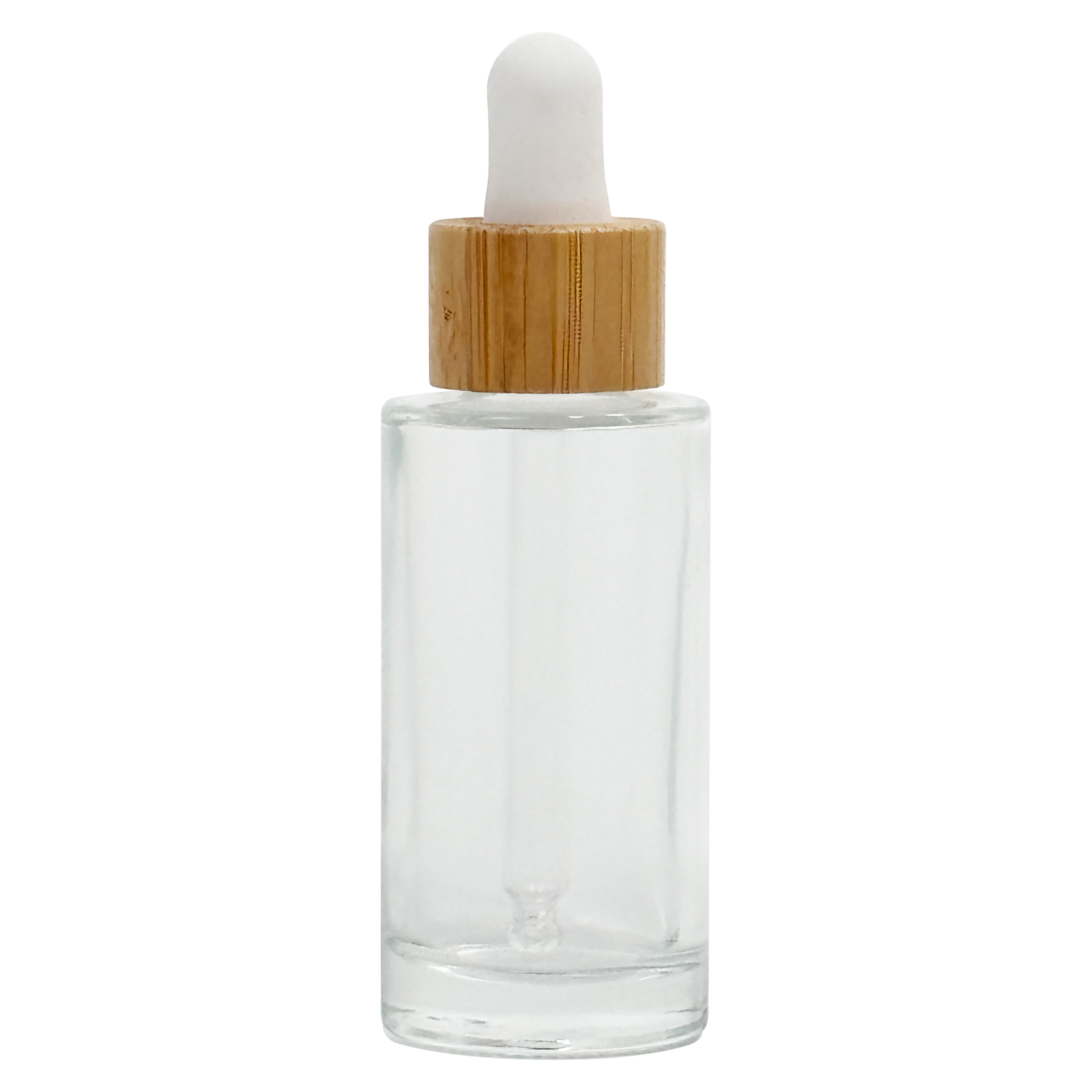 Frasco cuentagotas de vidrio de 30 ml con tapa de bambú