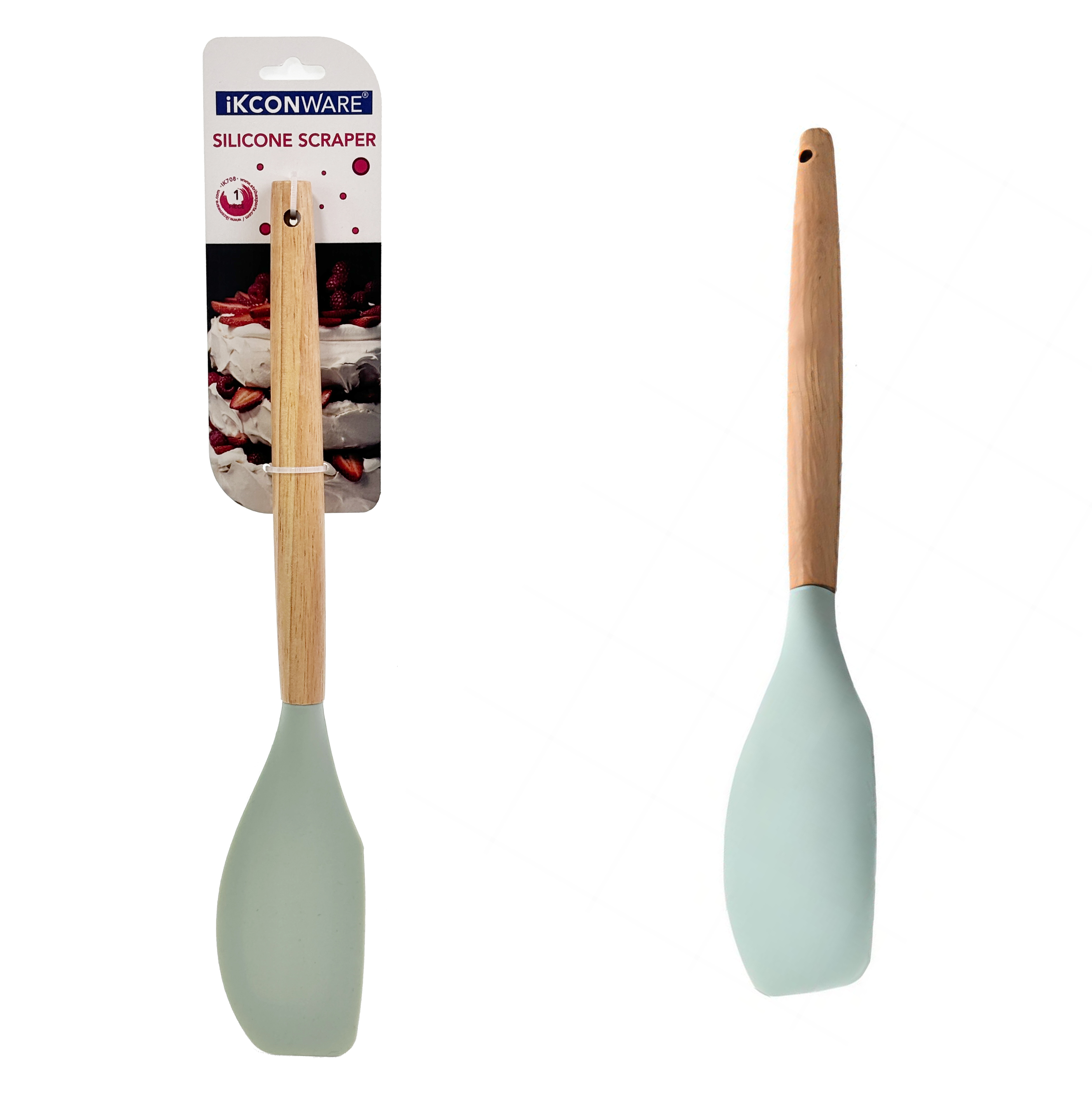 Rascador de silicona con mango de madera