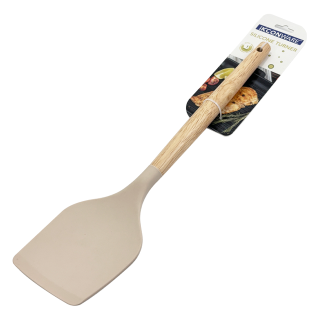 Turner de silicona con mango de madera