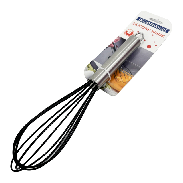 Batidor de silicona con mango de acero inoxidable