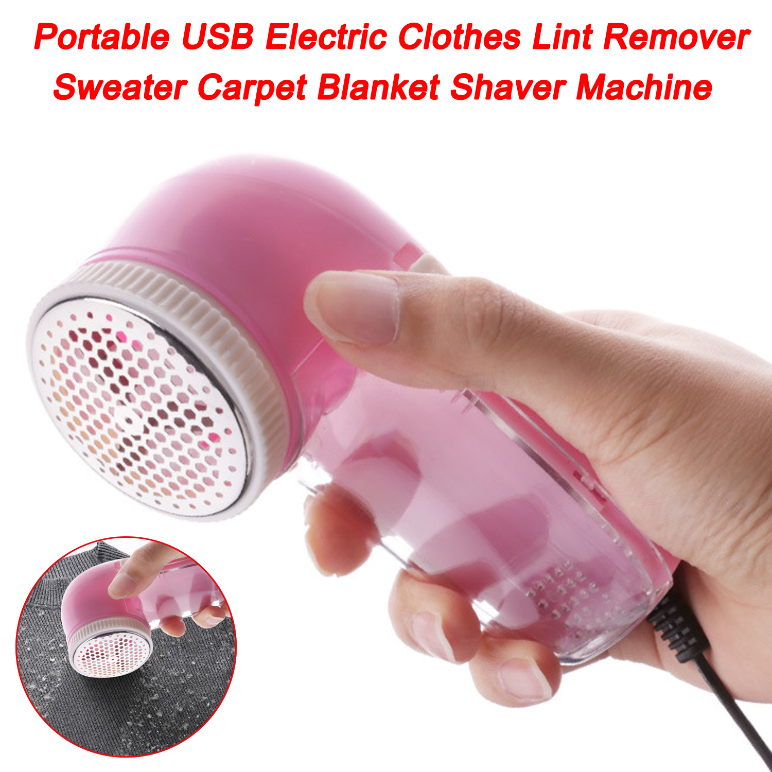  Eliminador de pelusas de ropa, máquina afeitadora de mantas y suéteres eléctrica USB portátil