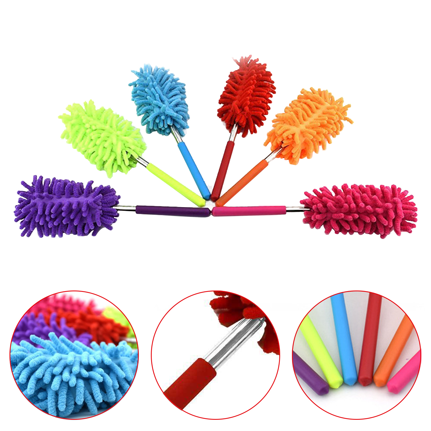 Wholesale Household Cleaning Tools Dusting Brush with Extendable Duster Head Microfiber Feather Duster