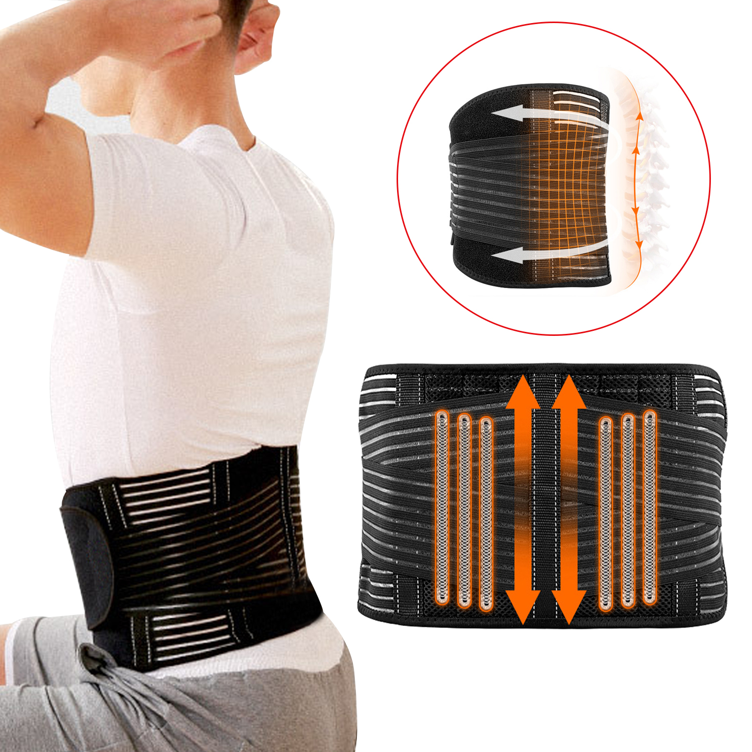 Cinturón de entrenamiento de cintura con correas ajustables dobles para pérdida de peso de fitness