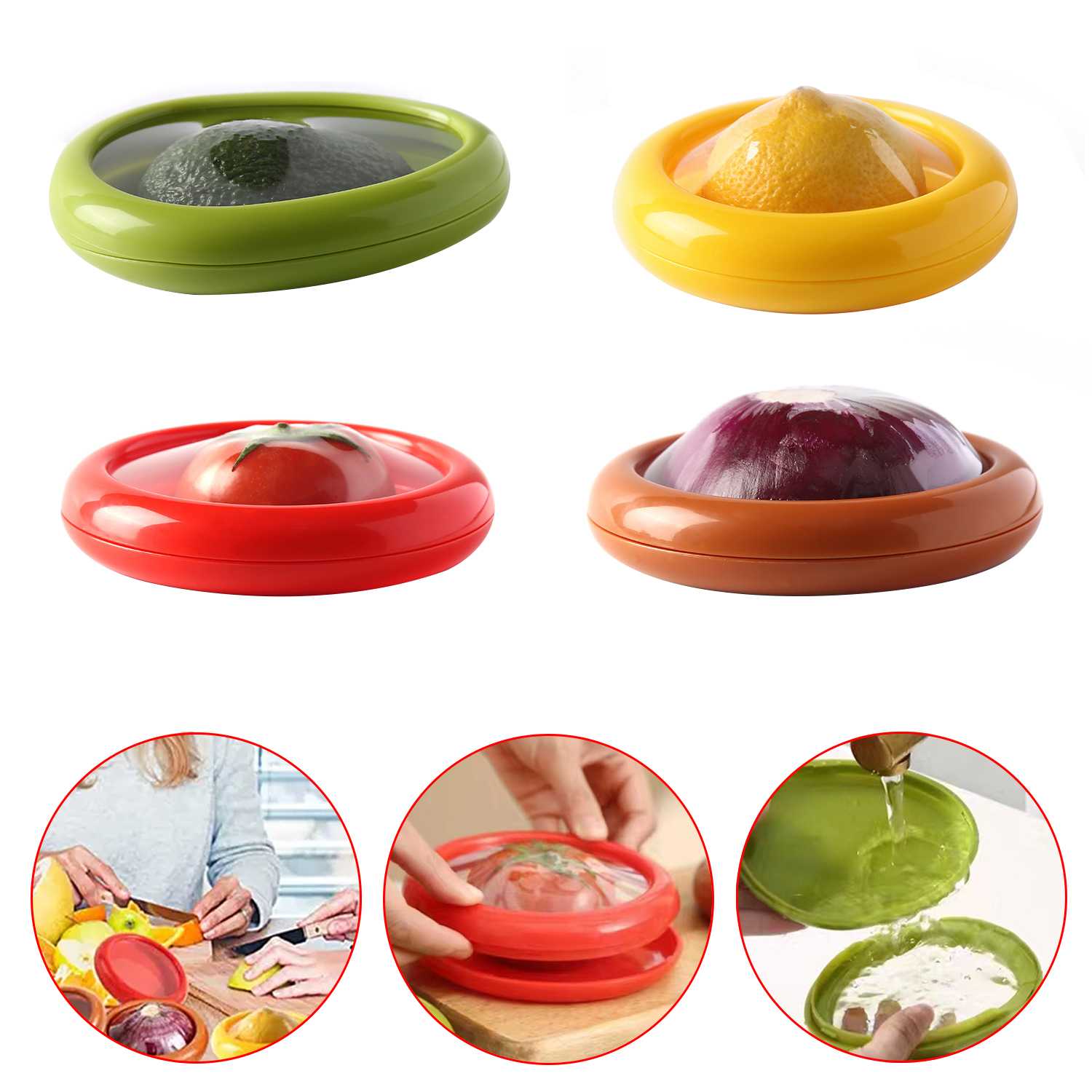 Caja de almacenamiento de cocina, fruta, verdura, crujiente, aguacate, limón, tomate, cebolla, mantenimiento fresco para contenedor