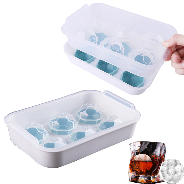  6 rejillas para hacer hielo, bandeja de hielo de silicona, bandeja de hielo creativa, bandeja de bolas de hielo para whisky