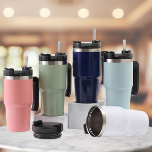 20oz 30oz Car Travel Cup with Handle Coffee Cup Stainless Steel Vacuum Insulated Thermos Tumbler Keeps Coffee