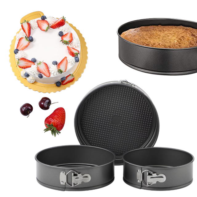 Juego de 3 moldes antiadherentes para tartas de queso, 9 10 11 pulgadas, molde redondo para tartas a prueba de fugas, moldes para hornear antiadherentes redondos para hornear