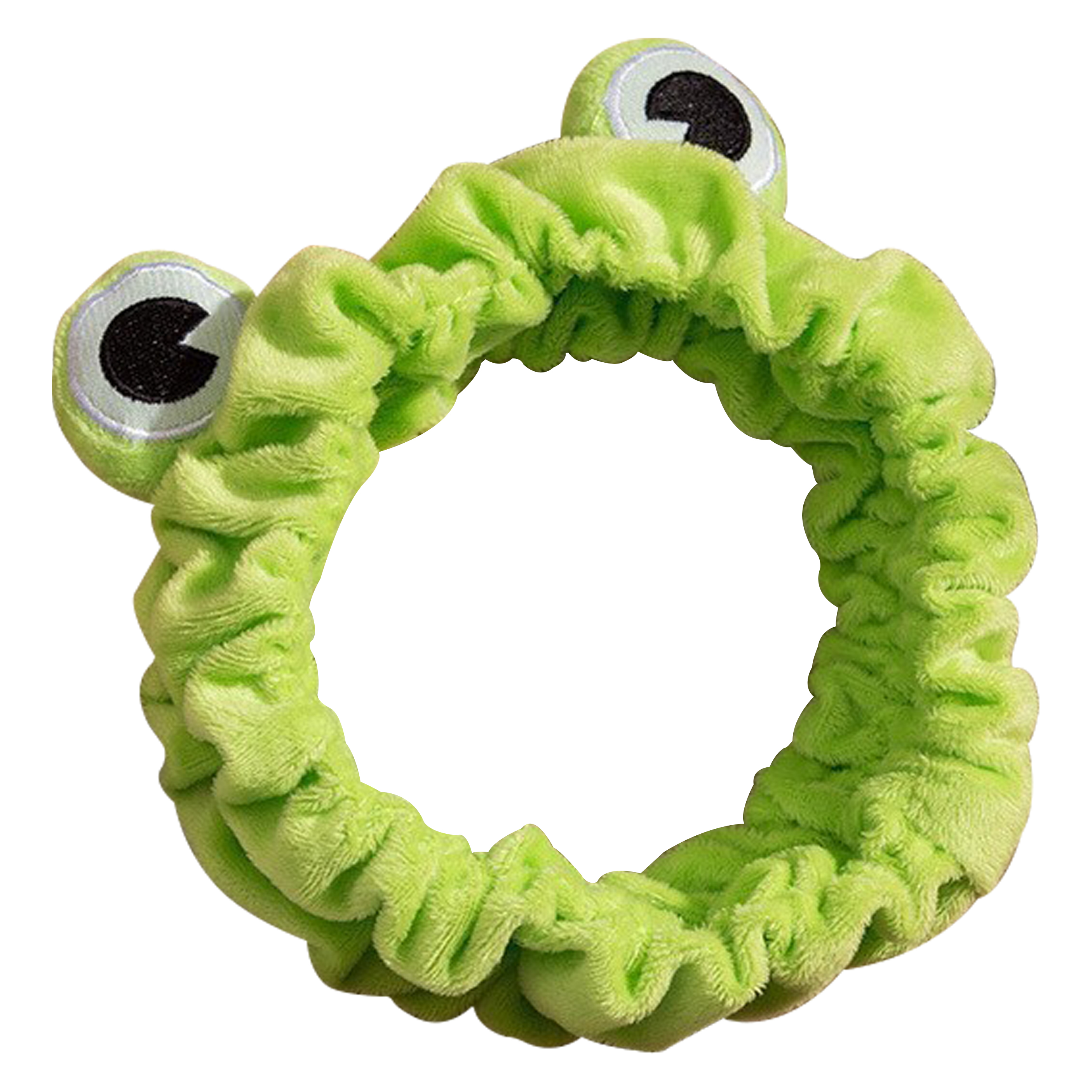 Adorable diadema de rana de peluche.