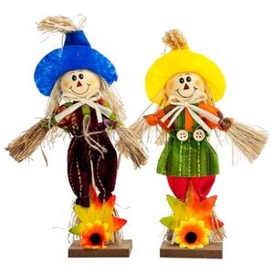 Conjunto de espantapájaros de cosecha de otoño