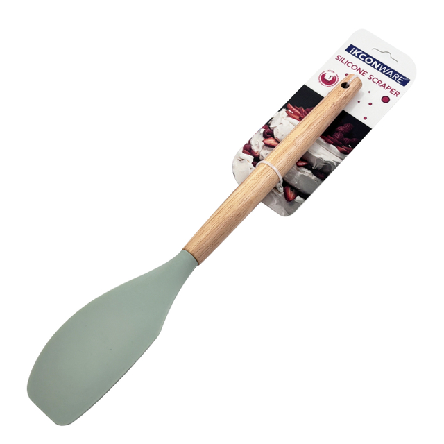 Rascador de silicona con mango de madera