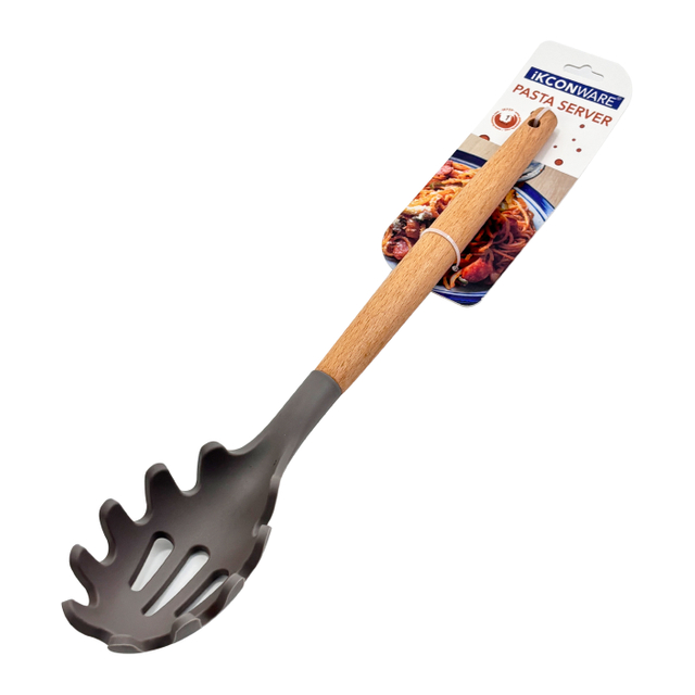 Servidor de fideos de pasta de silicona con mango de madera