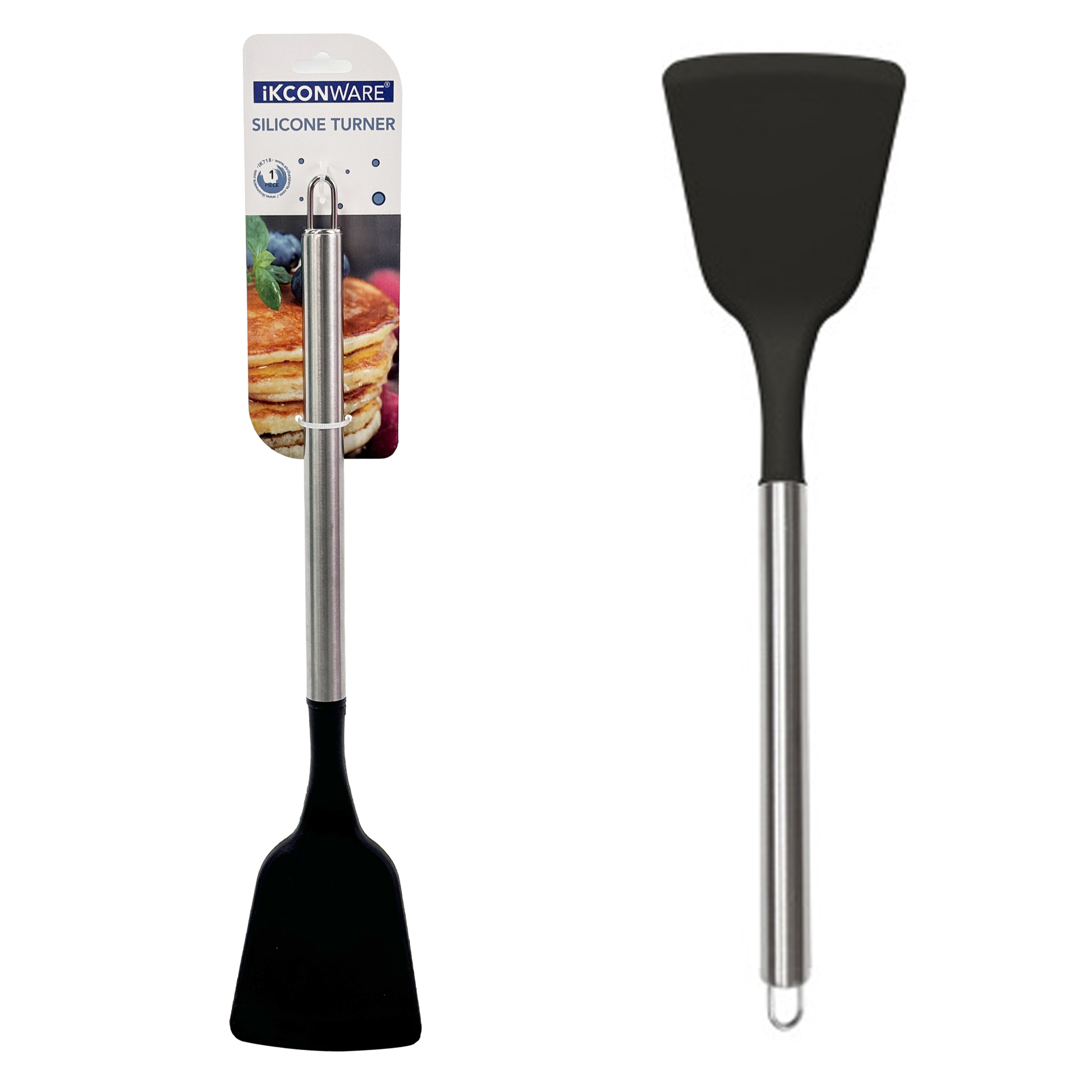 Turner de silicona con mango de acero inoxidable