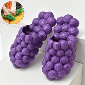 Lindas pantuflas de bola de burbujas para mujer, novedad de verano, toboganes de baño de EVA para amantes, sandalias antideslizantes para interiores para el hogar, zapatos