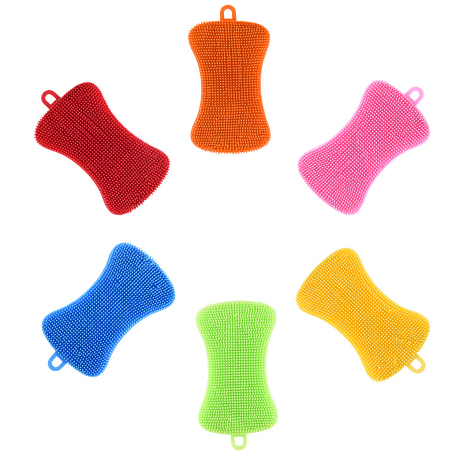 Silicone dish wash clean sponge Silicone Scrubber Dish Brush Pad Double Sided Silicone Brush for Kitchen Dishes Fruits Vegetable