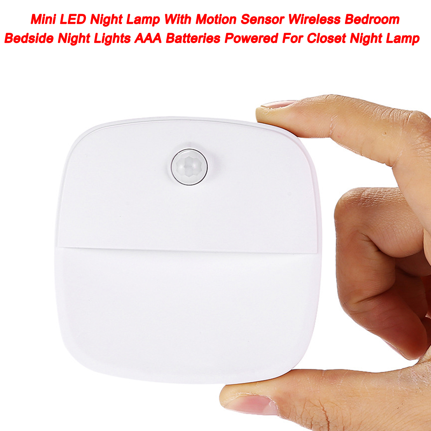 Mini lámpara de noche LED con sensor de movimiento, luces de noche inalámbricas para dormitorio, luces de noche, pilas AAA alimentadas para lámpara de noche de armario 