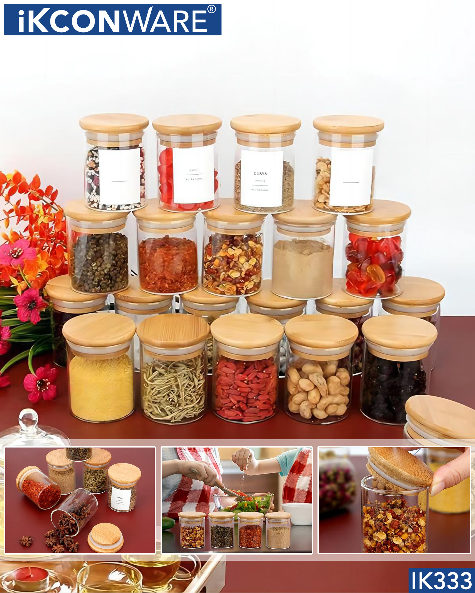 Tarros de almacenamiento de vidrio IKCONWARE: mejore la organización de su cocina con estilo