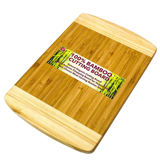 Utensilios de cocina de bambú Tabla de cortar respetuosa con el medio ambiente Tabla de cortar de bloque de carnicero Tabla de cortar de dos tonos de bambú sostenible