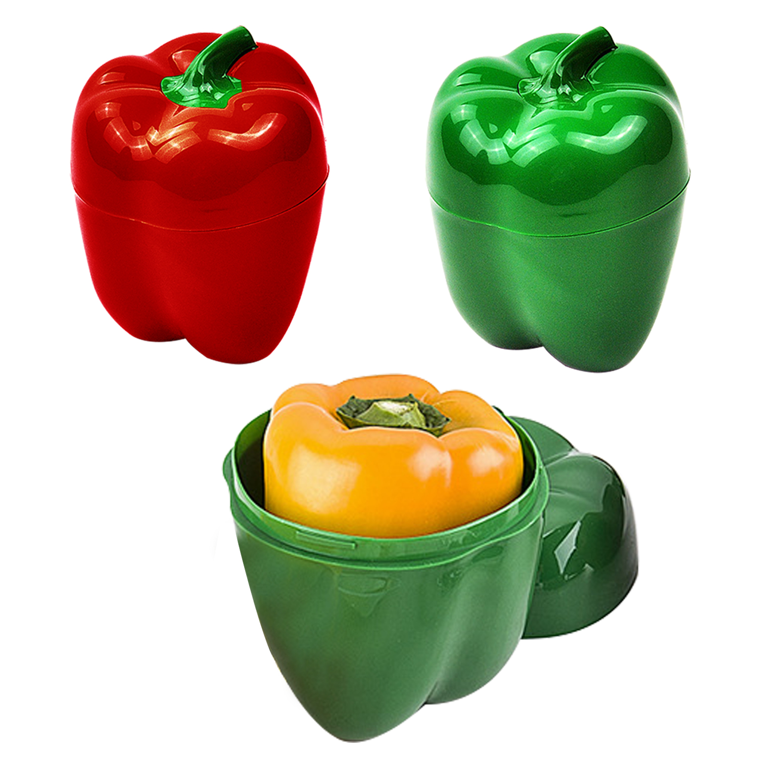 Contenedor de almacenamiento en forma de vegetales, pimiento verde, mantiene fresco
