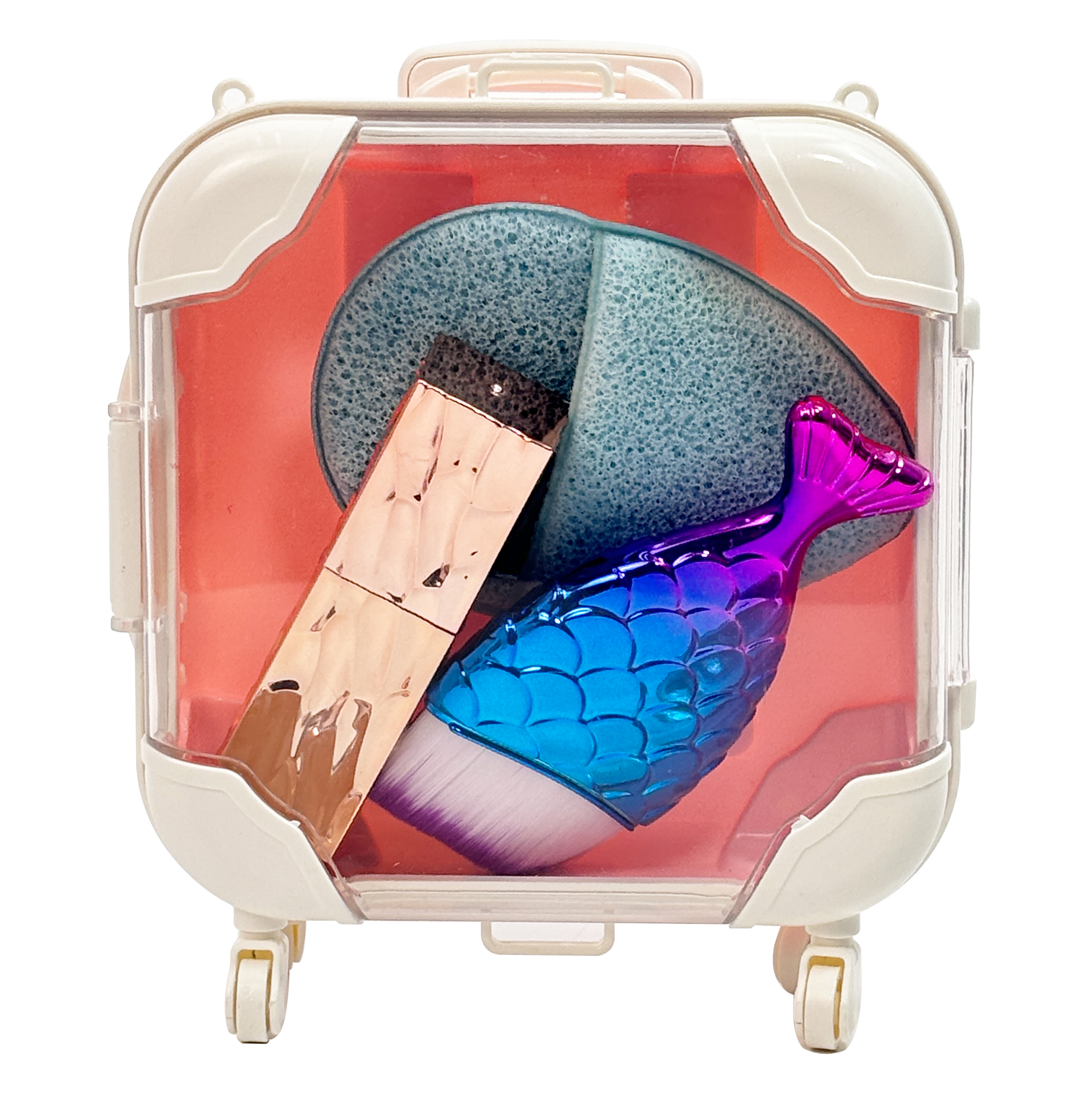 Organizador de viaje cosmético en forma de maleta para mujer