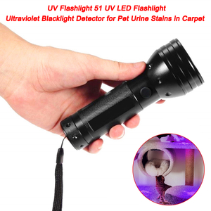 UV Flashlight 51 UV LED Flashlight Ultraviolet Blacklight Detector for Pet Urine Stains in Carpet