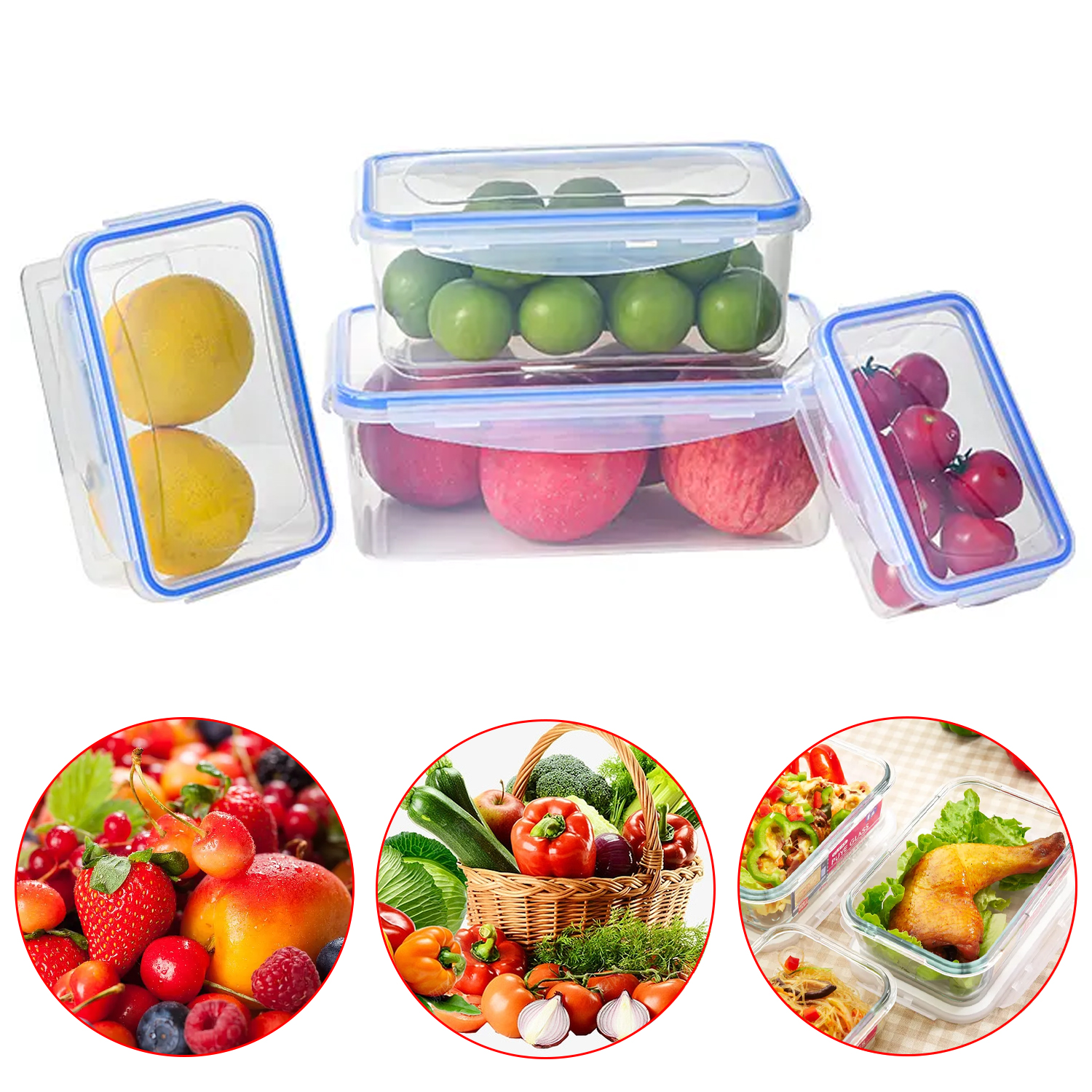 Food Storage Containers With Lids Airtight Food Storage Refrigerator Fresh-Keeping Box