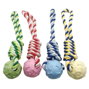 Dog Interactive Toys Rubber Balls Cotton Rope Bite Resistant Toys for Small Dogs Tooth Cleaning Molar Toy Pet Accessories