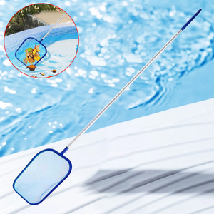 Red de rastrillo de hojas con poste telescópico ajustable para limpiar la superficie de estanque, Spa, limpiador de piscinas, suministros y accesorios