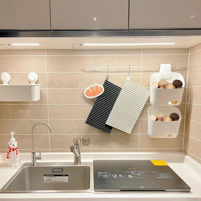 Cesta de almacenamiento montada en la pared, desagüe de baño de cocina multifuncional, cesta colgante pequeña, cesta de almacenamiento de ajo y jengibre