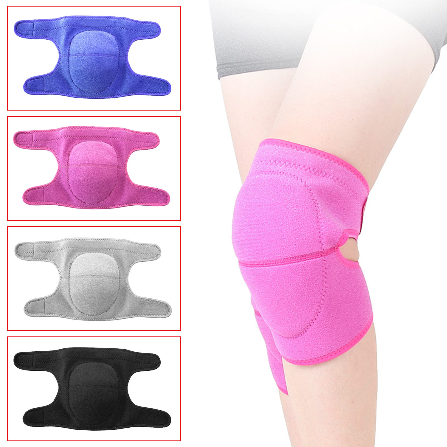 Soporte de rodilla de neopreno deportivo ajustable antideslizante de silicona con esponja transpirable