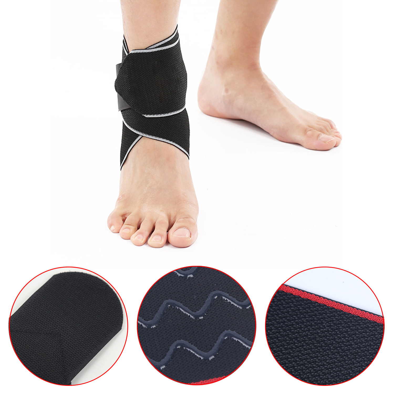 Bandage Wrapped Around Ankle Support Basketball Football Running Ankle Protection Anti-sprain Silicone Non-slip Ankle Support Men And Women