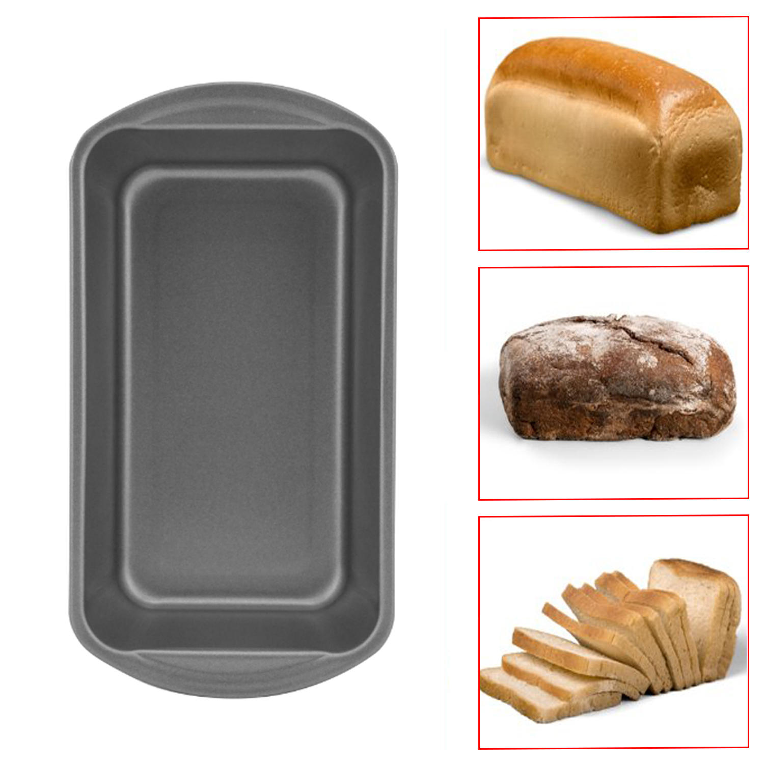 1 molde para Pan rectangular, molde para Pan tostado, molde para pastel, molde para Pan de acero al carbono, utensilios para hornear, herramienta rectangular antiadherente