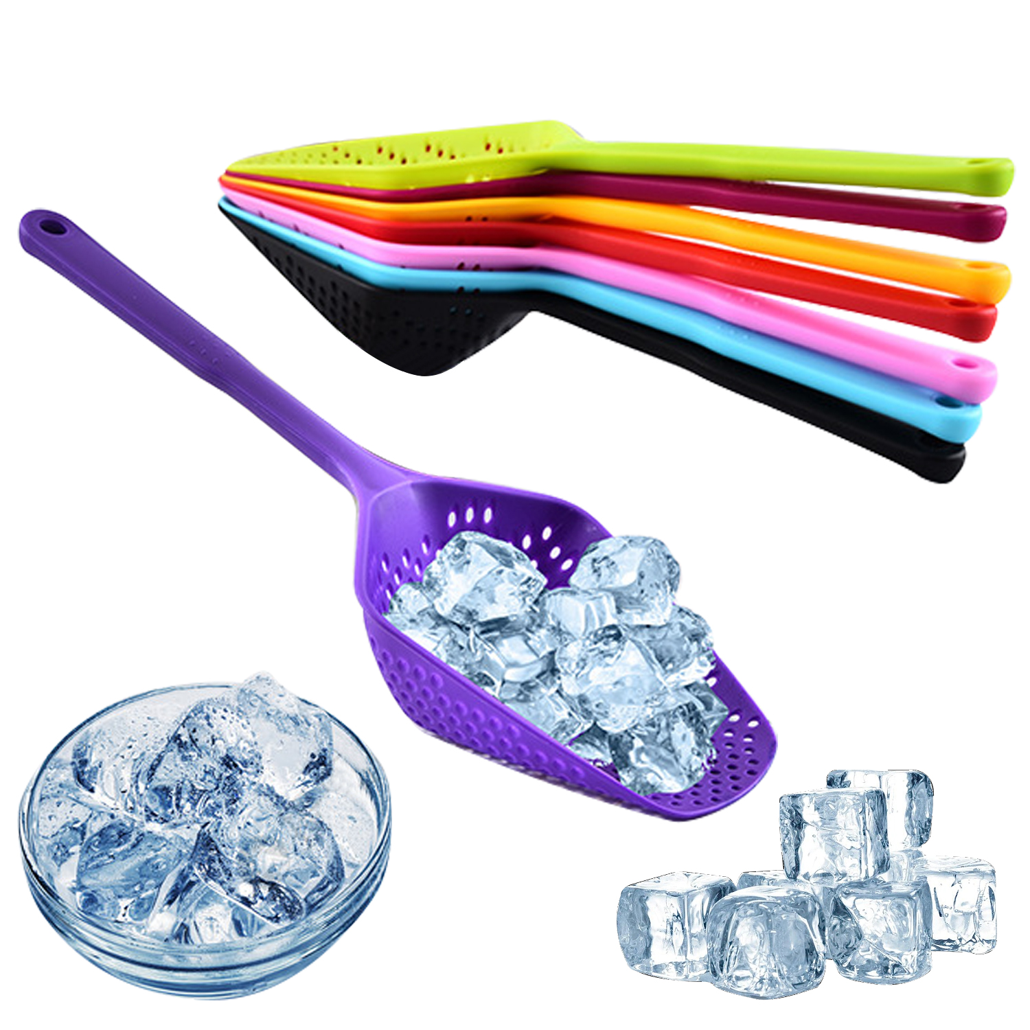 Colador de cuchara de sopa portátil, cucharón colorido de nailon para cocina, espumadera antiescaldaduras para freír alimentos, coladores de filtro prácticos de malla, herramientas de cocina