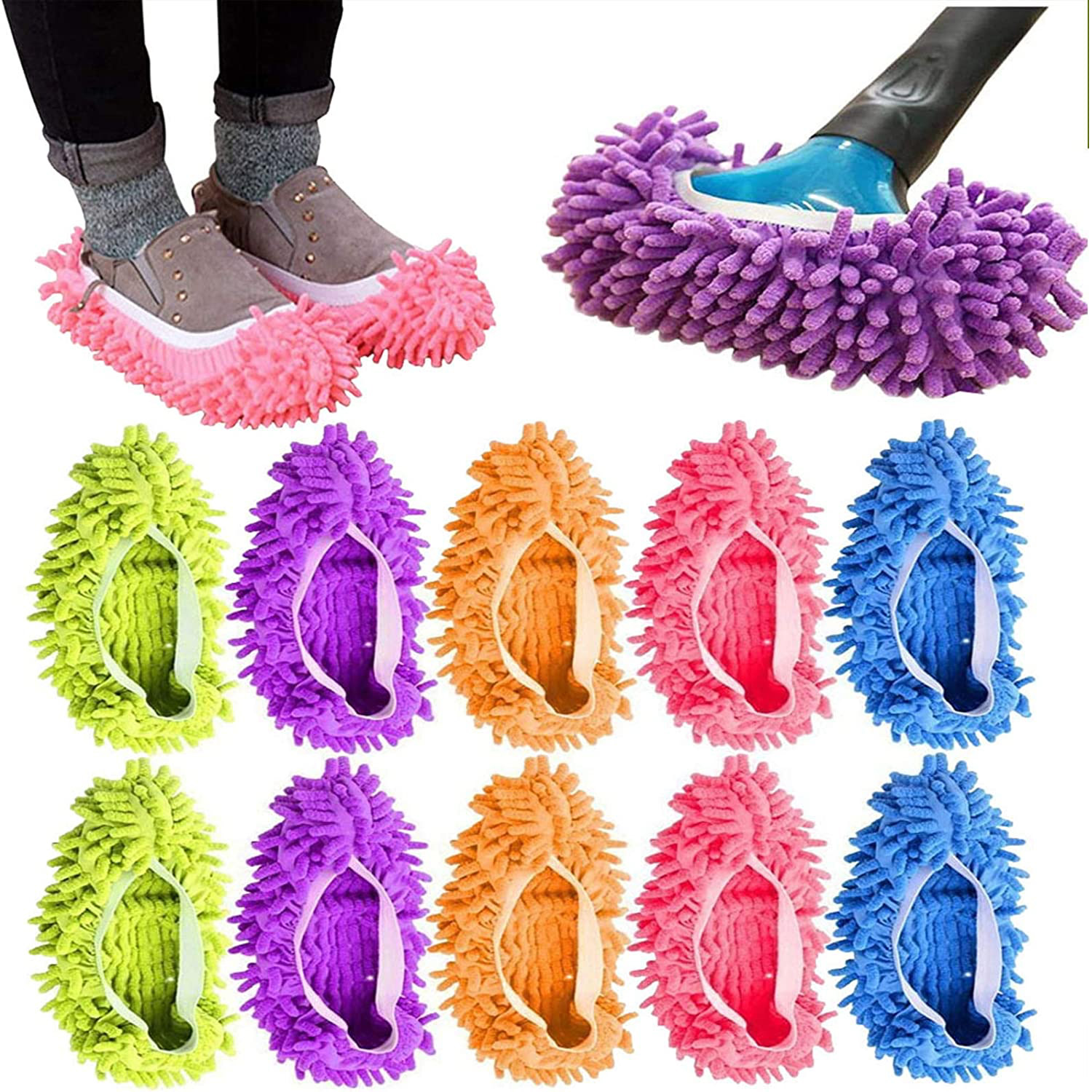 Mopa pantuflas para limpieza de pisos zapatos lavables cubierta suave microfibra polvo mopas mopa calcetines reutilizables para mujeres hombres niños polvo de pies 