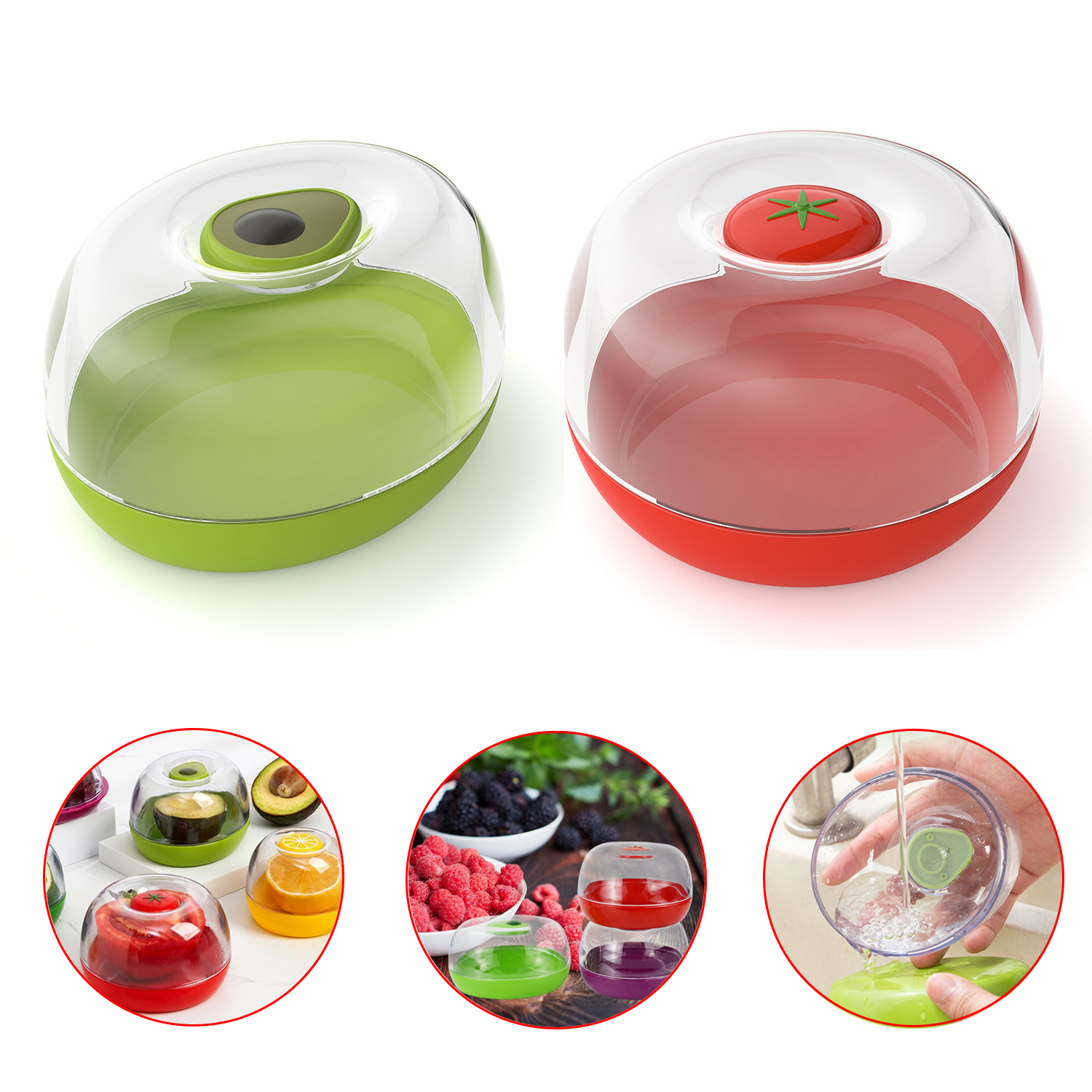 Envases Herméticos Para Alimentos Aguacate Tomates Cebolla 