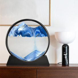 Paisaje de arena, imagen de arte de arena en movimiento, reloj de arena en movimiento, pintura de arena que fluye con adornos líquidos, decoración del hogar