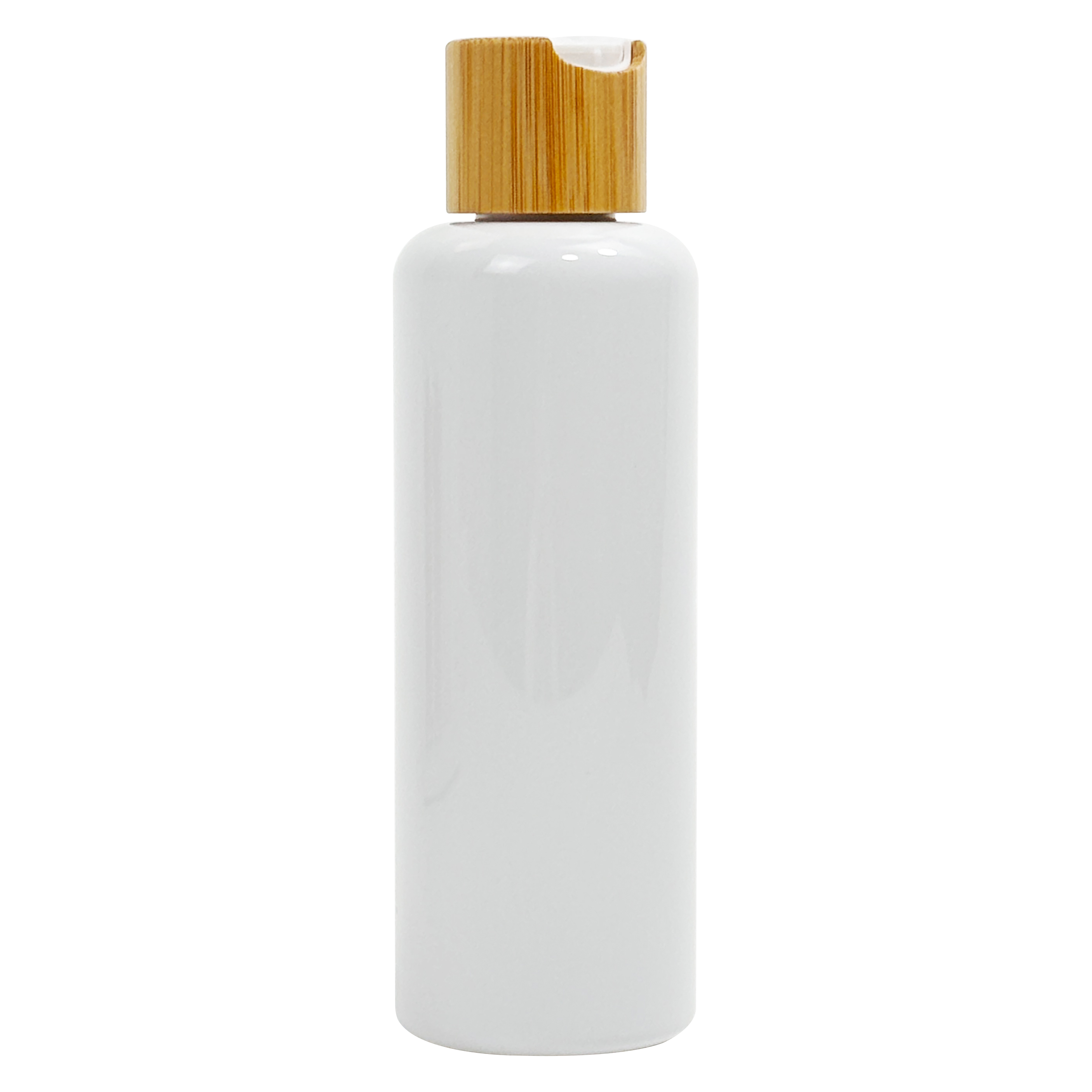 Botella de loción PP de 150 ml con tapa de bambú