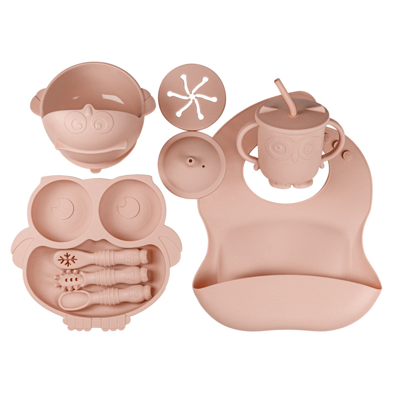 Kit de vajilla infantil de silicona duradera de 6 piezas