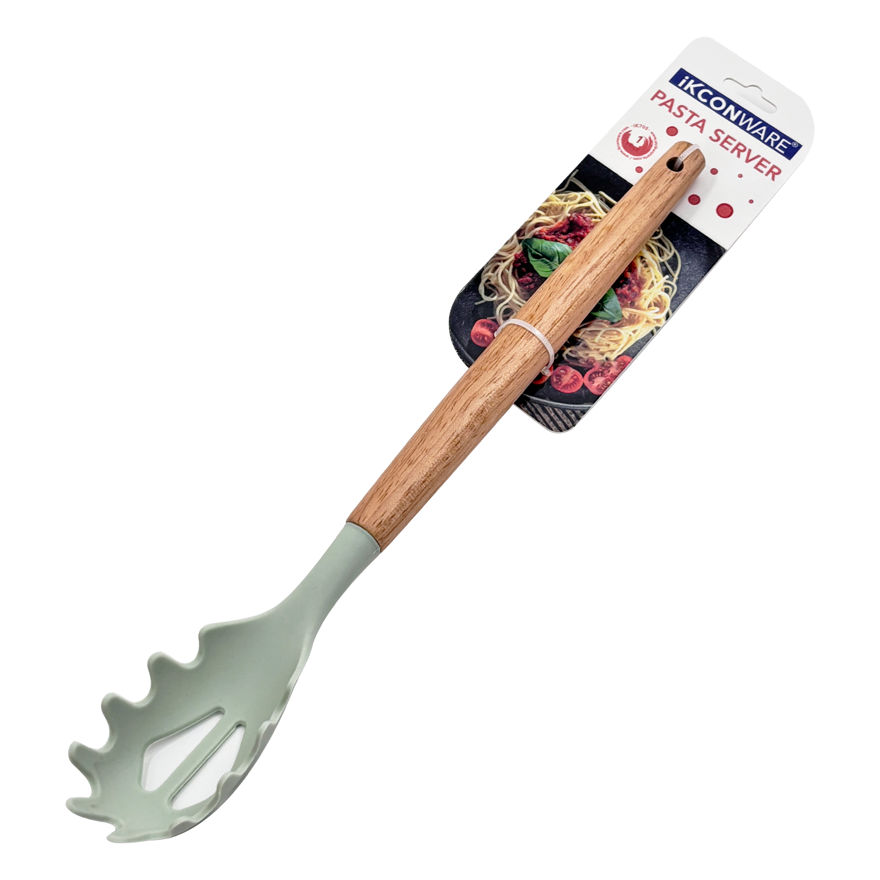 Servidor de pasta de silicona con mango de madera