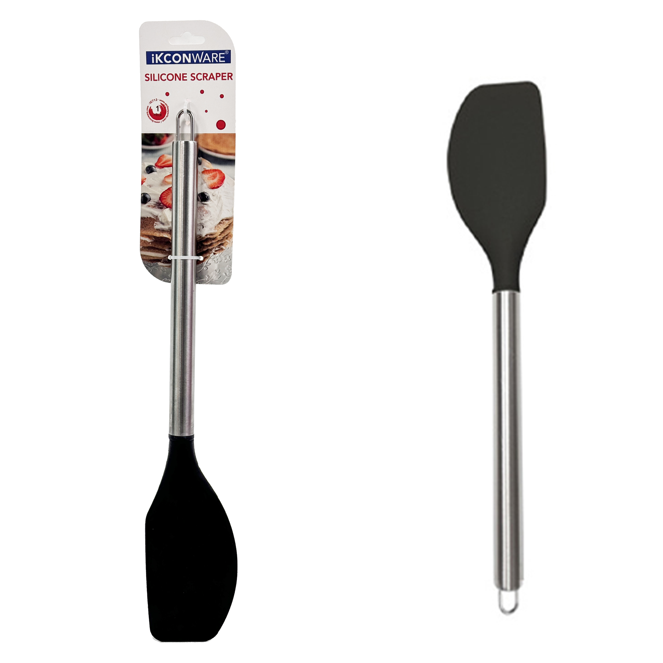 Raspador de silicona con mango de acero inoxidable