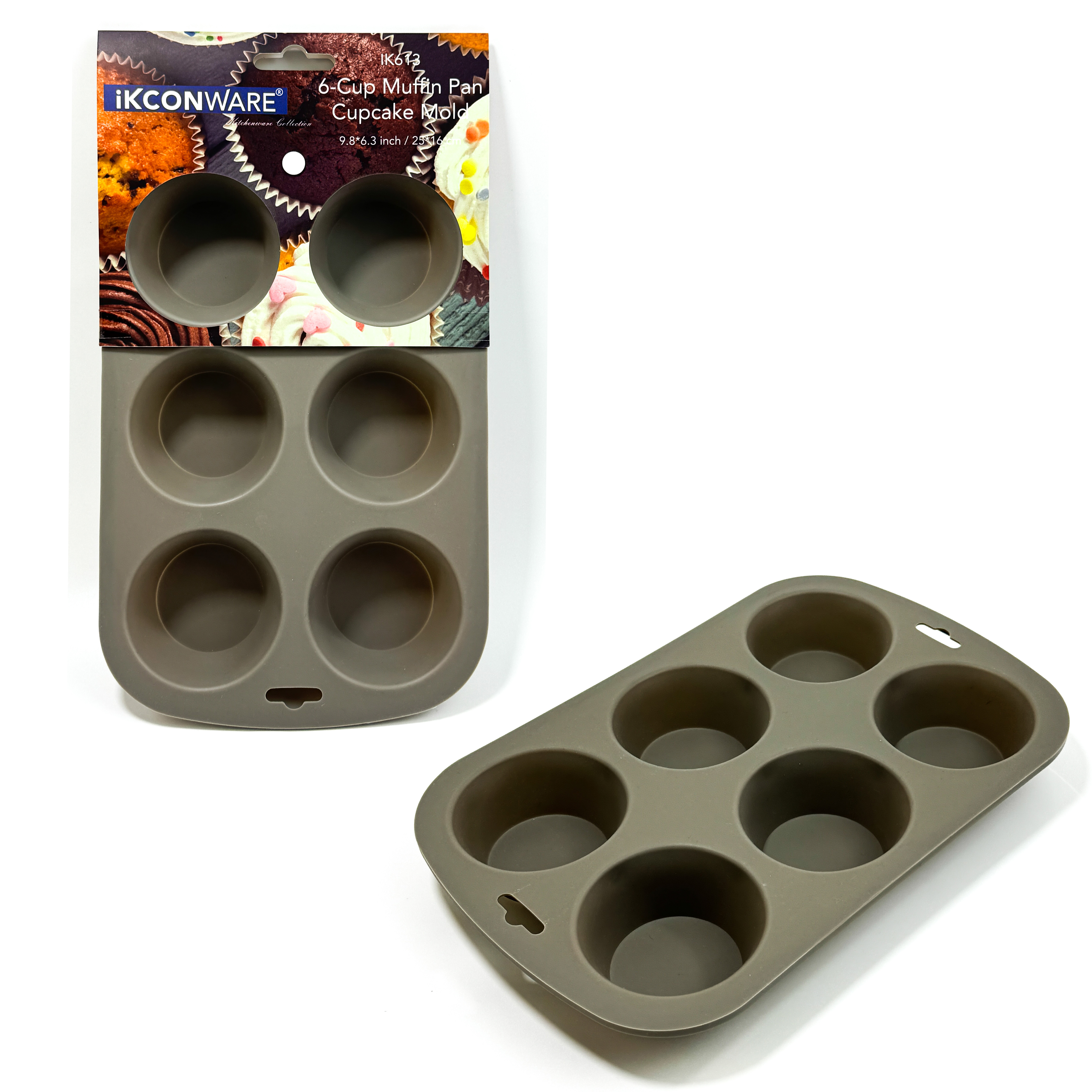 Mini molde para pasteles de silicona de 25x16,3 cm y 6 tazas