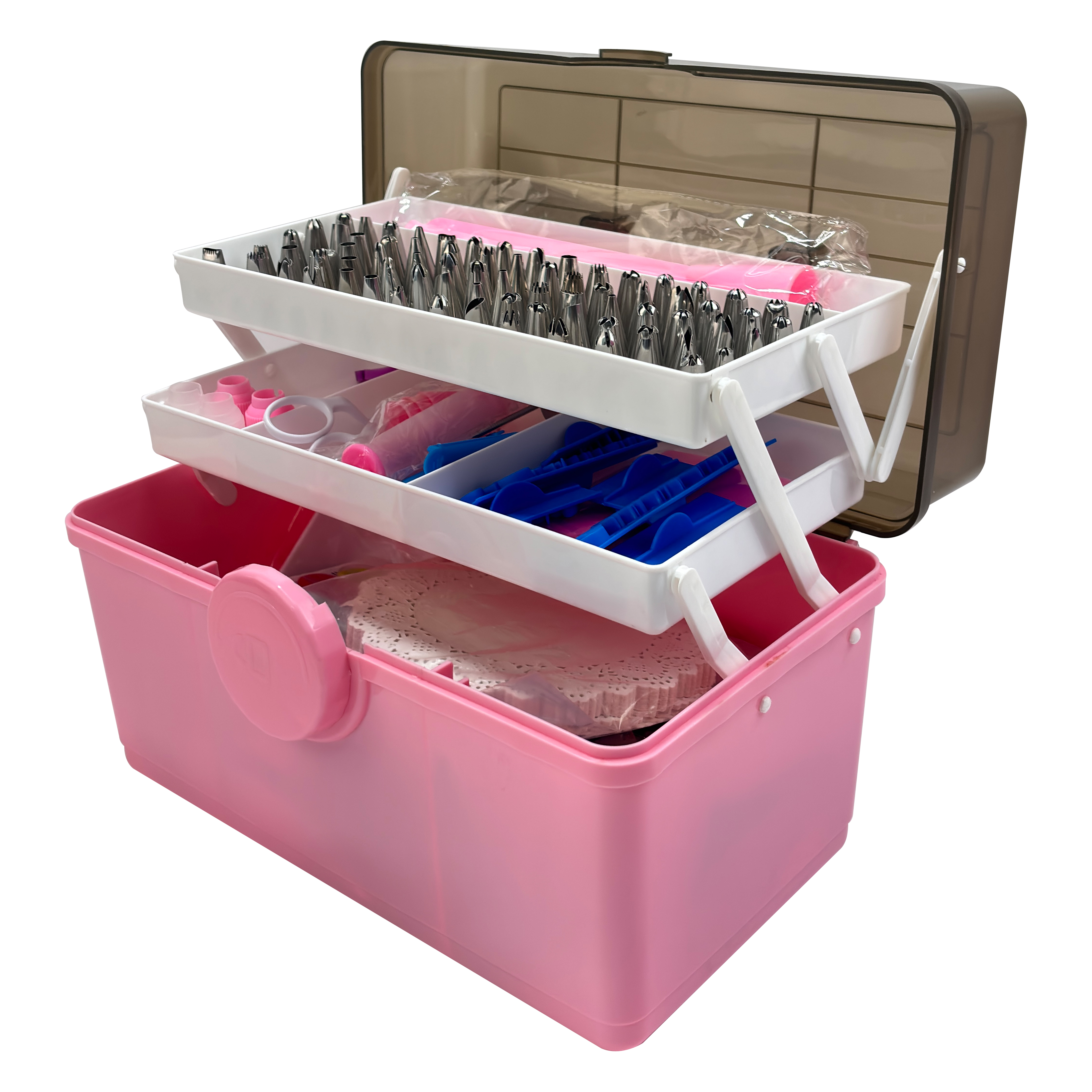 Caja de almacenamiento plegable de 3 niveles – Organizador multiusos para herramientas para hornear, maquillaje y accesorios – Diseño plegable que ahorra espacio