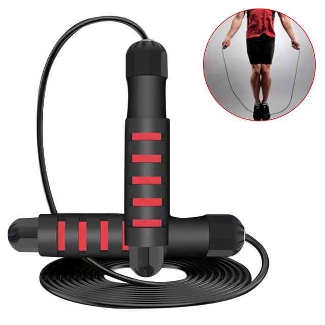 Cuerda para saltar para niños, equipo de ejercicios para actividades en interiores y exteriores, correa de acero de PVC, mango de rodamiento, cuerda para saltar