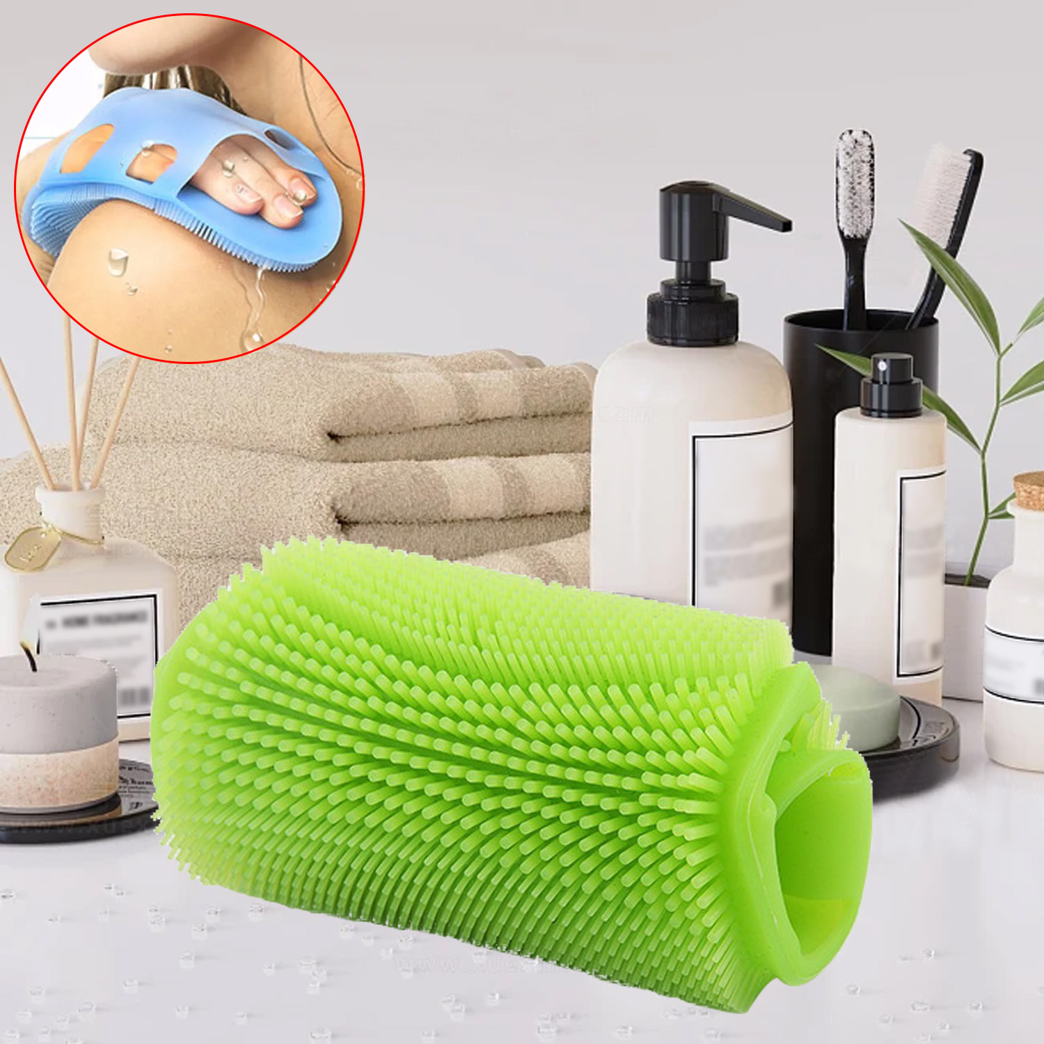 Facial Cleansing Brush Instrument Multifunctional Silicone Wash Face Brush Wash Head Bath Brush