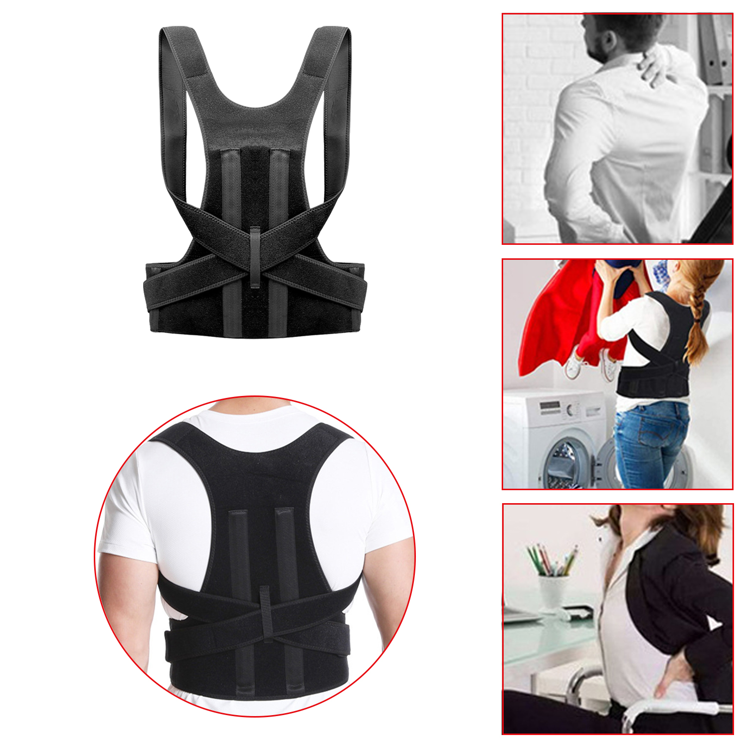 Corrector de postura para espalda, soporte de clavícula, deja de encorvarse y encorvarse, entrenador de espalda ajustable Unisex
