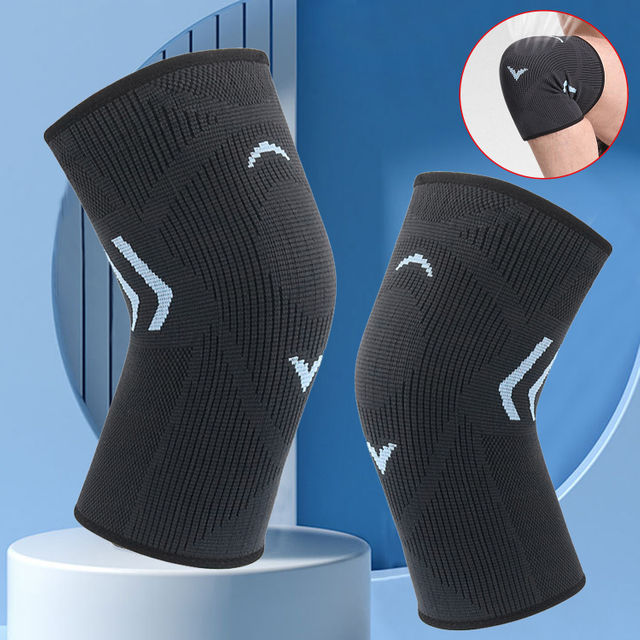 Manga de compresión de rodilla de punto antideslizante profesional para correr rodilleras deportivas de levantamiento de pesas