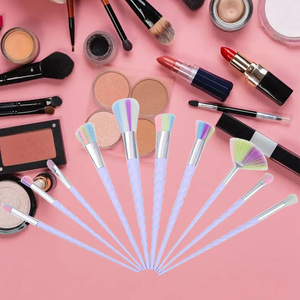 Accesorios de belleza profesionales hermosos de alta calidad del sistema de cepillo del maquillaje del arco iris de 10 pedazos vendedores calientes