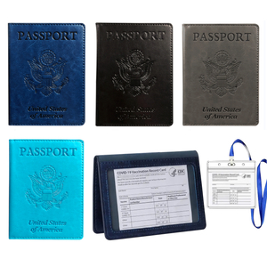 1 funda para pasaporte, bolsa de viaje, pasaporte y tarjetero para vacunas, accesorios de viaje delgados, cartera para pasaporte, funda protectora para pasaporte de cuero Unisex