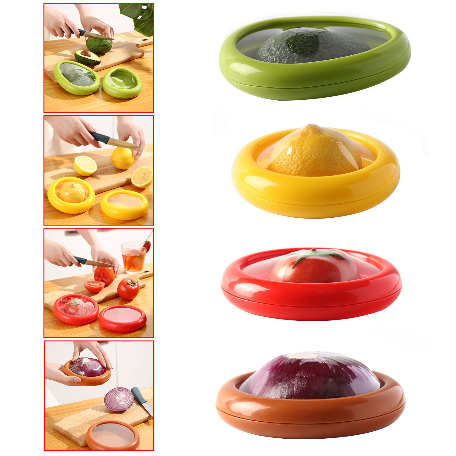 Caja de almacenamiento de cocina, fruta, verdura, crujiente, aguacate, limón, tomate, cebolla, mantenimiento fresco para contenedor