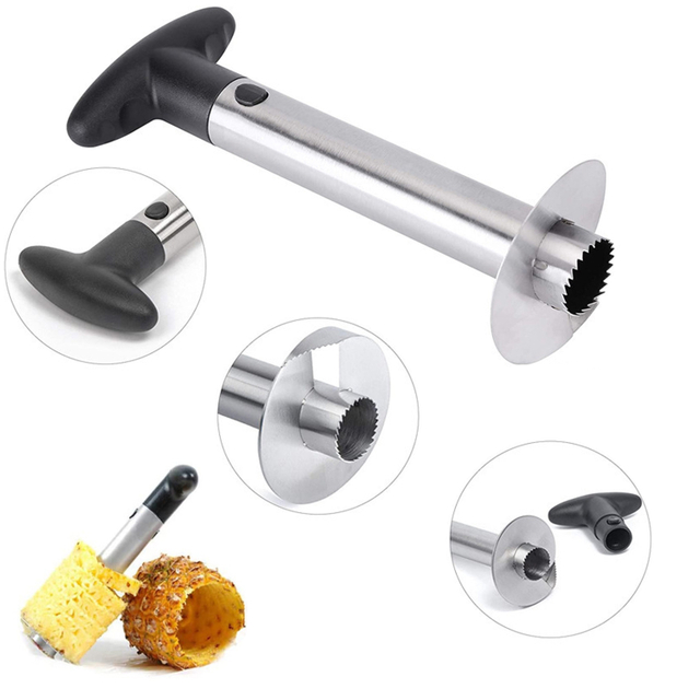 Piña Corer Slicer Cutter Acero inoxidable, Fruit Piña Corer Slicer Cutter Peeler, Herramientas de cocina de acero inoxidable, Kitchen Easy Fruit Cutter Gadget 